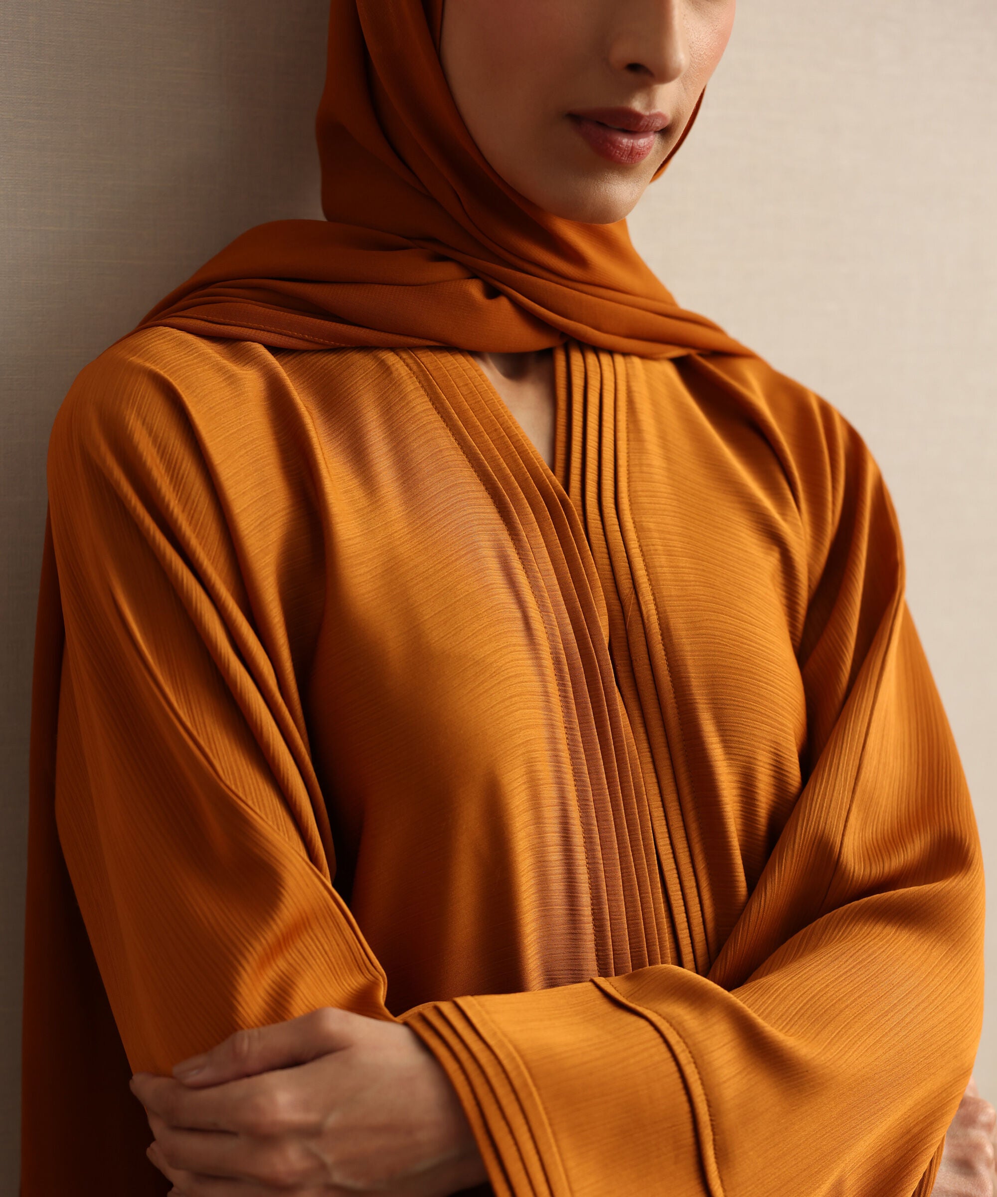 Pleated Abaya Set