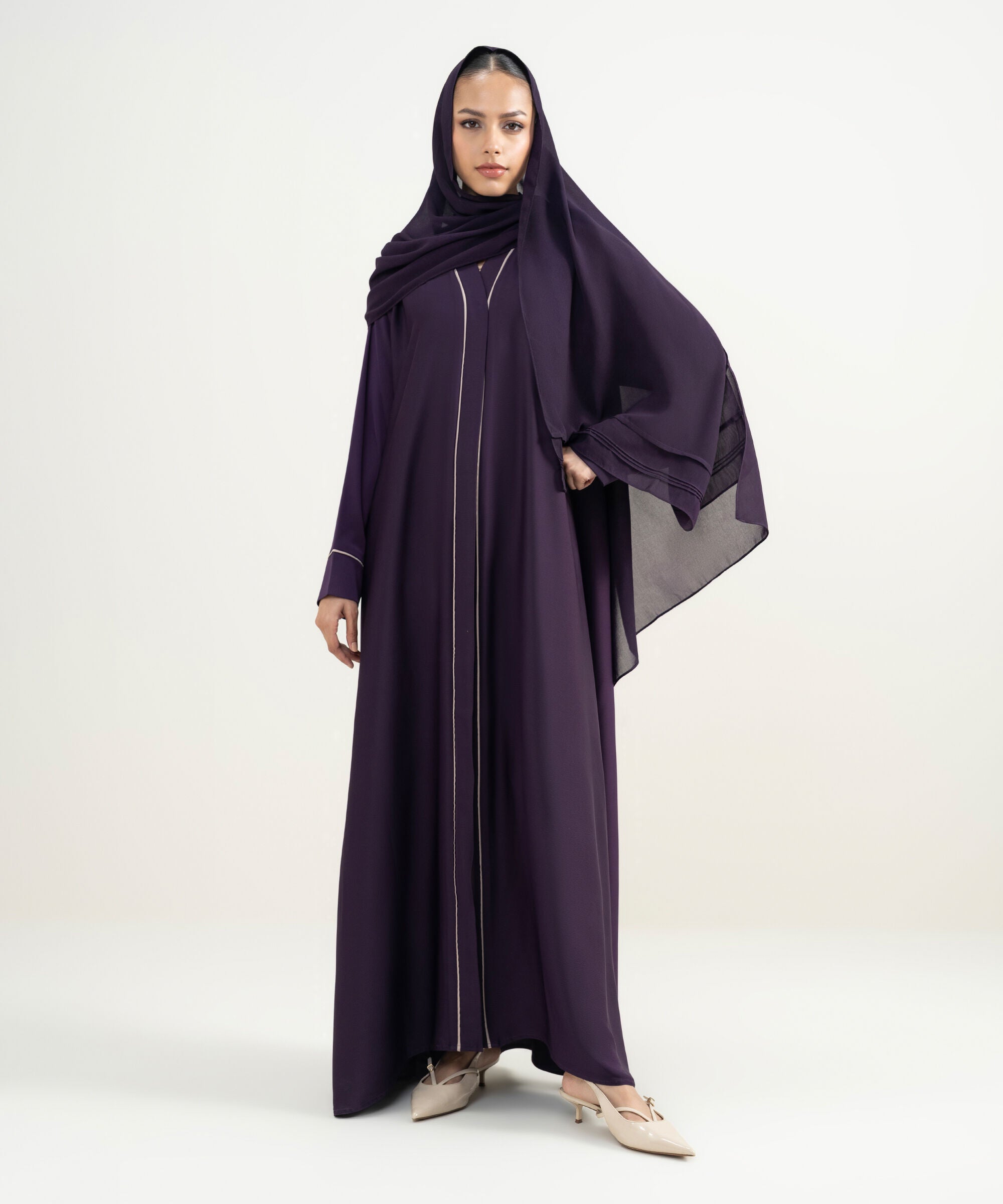 Color Block Abaya Set
