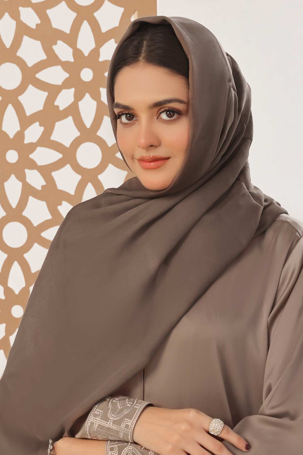 Dark Brown Crinkle Silk Hijab