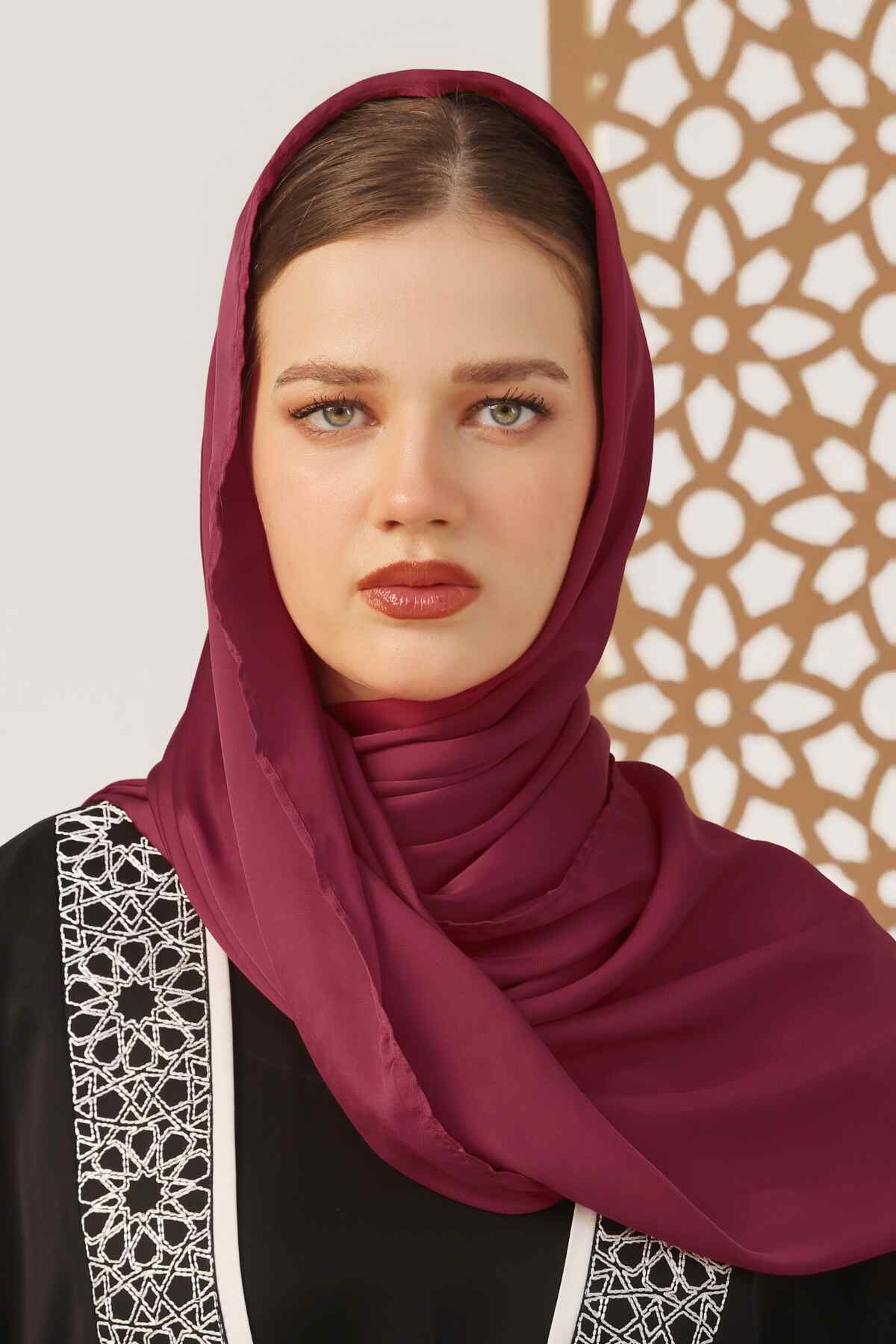 Maroon Oak Silk Hijab