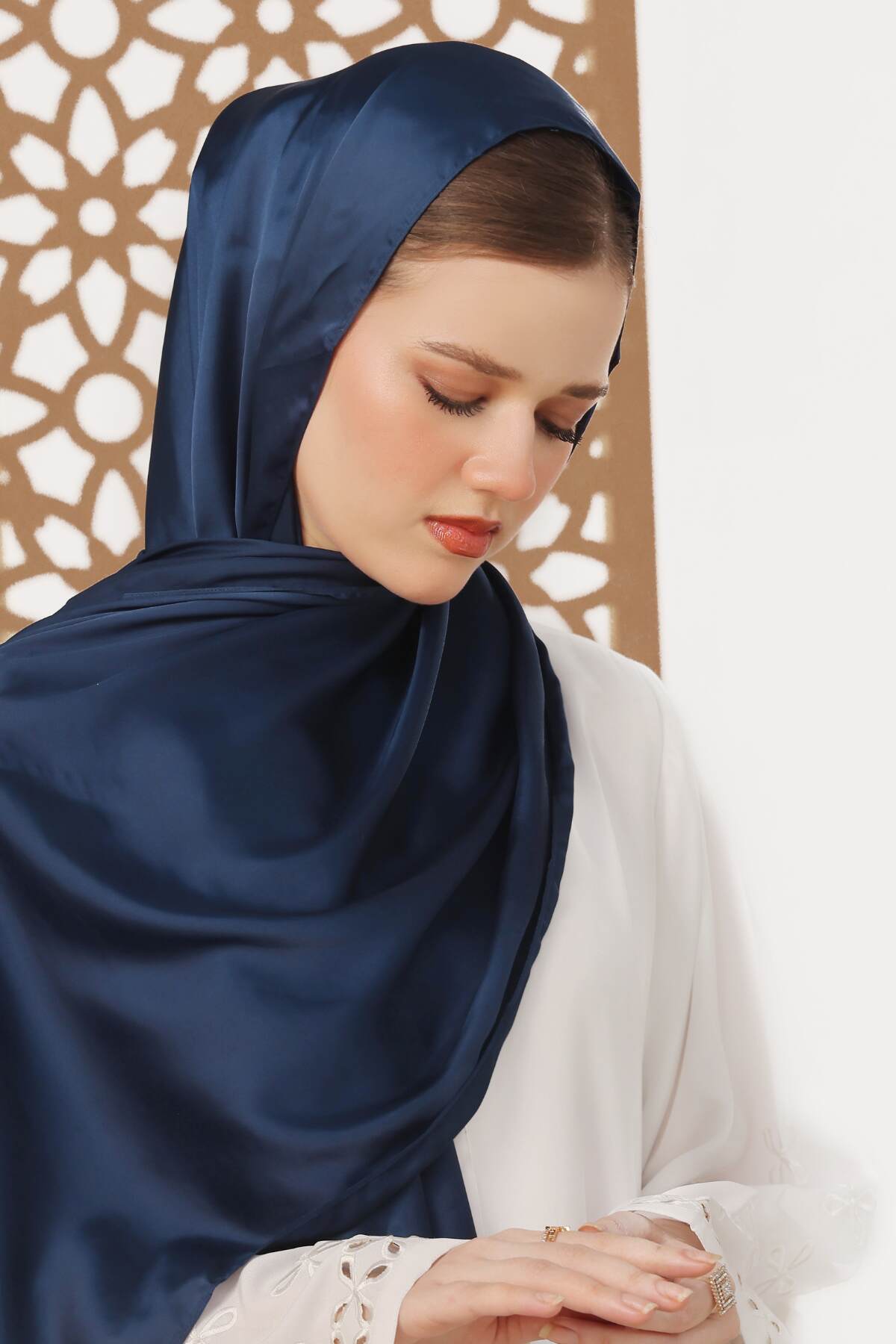 Midnight Blue Silk Hijab