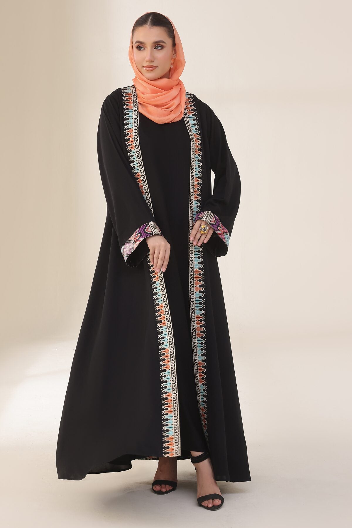 Tatreez Cross-Stitch Embroidered Abaya